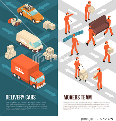 Delivery Moving Vertical Banner Set 29242379