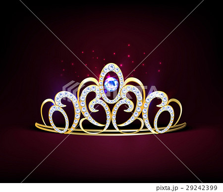 Golden Realistic Diadem Compositionのイラスト素材