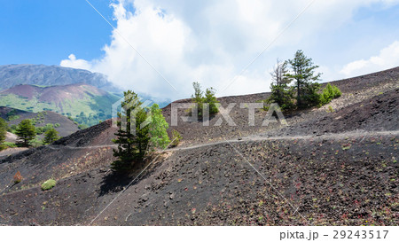path between old craters of the Etna mount 29243517