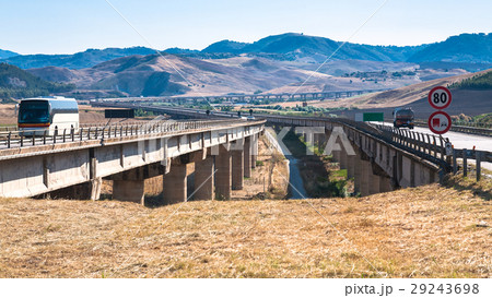 highway in inner part of Sicily in summer highway in inner part of Sicily in summer 29243698