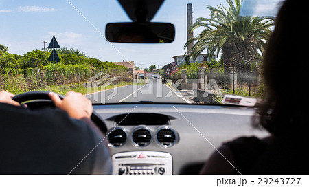 driving a car in rural region in summer driving a car in rural region in summer 29243727