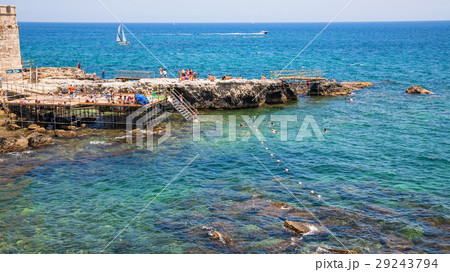 urban beach in Syracuse city in Sicily urban beach in Syracuse city in Sicily 29243794