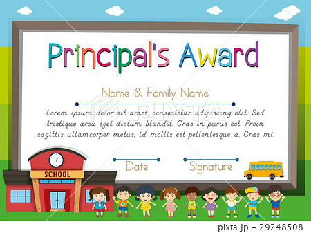 Certificate template for principal award 29248508