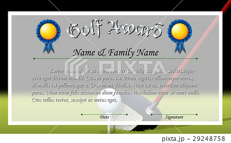 Certificate award  for golf award 29248758