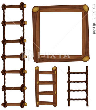 Ladders And Wooden Frameのイラスト素材