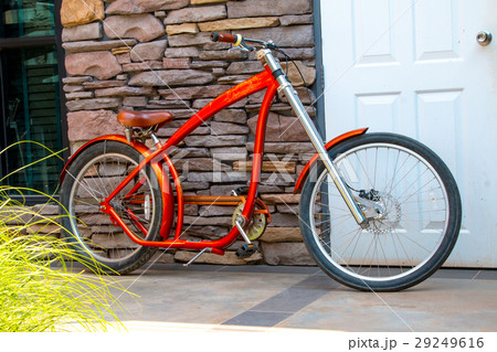 modern Bike parked against the wall modern Bike parked against the wall 29249616