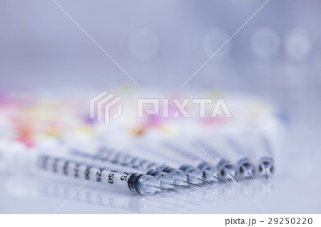 Composition with variety of drug pills background 29250220