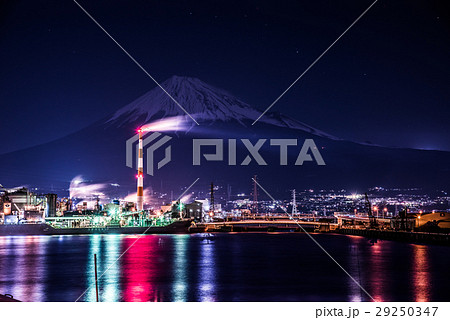 富士市 工場夜景 富士山 富士市 工場夜景 富士山 29250347