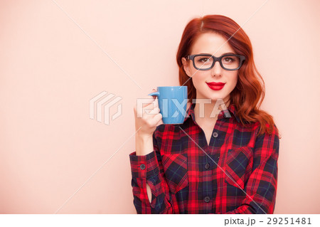 beautiful young woman with cup of coffee 29251481