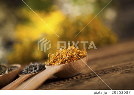 Natural medicine on wooden table background 29252087