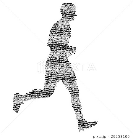 Black Silhouettes Runners sprint men on white  29253106