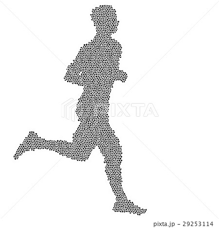 Black Silhouettes Runners sprint men on white  29253114