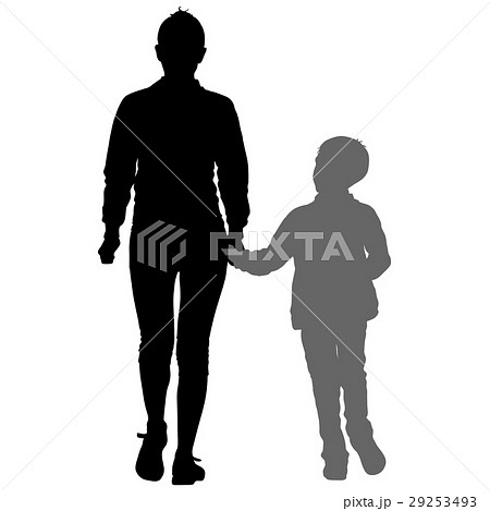 Silhouette of happy family on a white background Silhouette of happy family on a white background 29253493