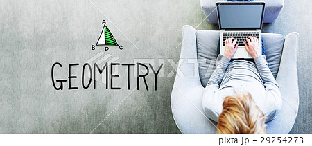Geometry text with man 29254273