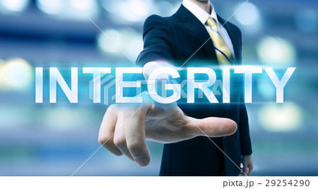 Businessman pointing at INTEGRITY 29254290