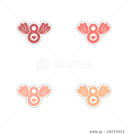 Concept of paper stickers on white background 29255022
