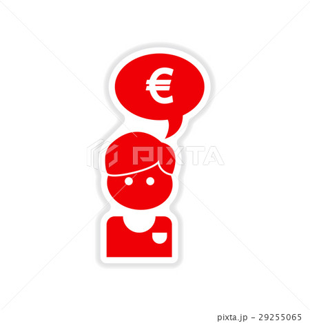 paper sticker on white background man idea money 29255065