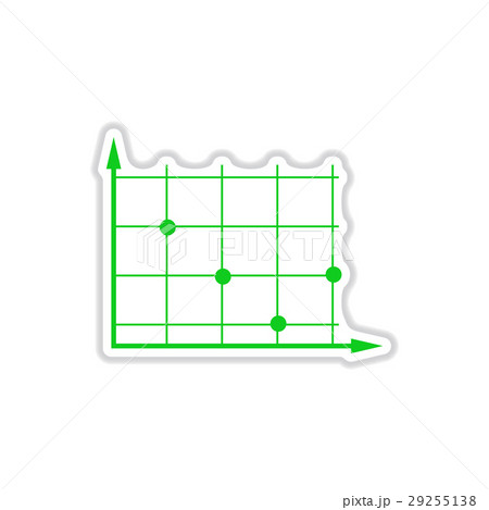 paper sticker on white background falling graph 29255138