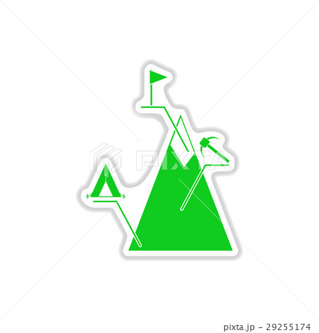 paper sticker on white background mountain 29255174
