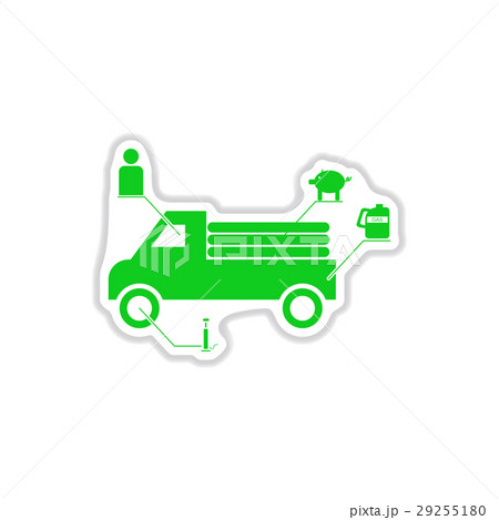 paper sticker on white background car infographics 29255180