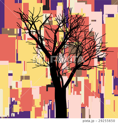 Abstract square fall composition with tree 29255650