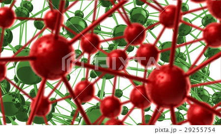 red and green Molecular geometric chaos abstract 29255754
