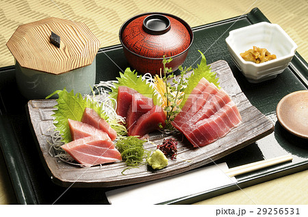 まぐろの刺身定食の写真素材