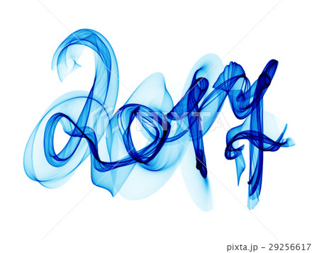 2017 isolated numbers written with blue smoke or 29256617