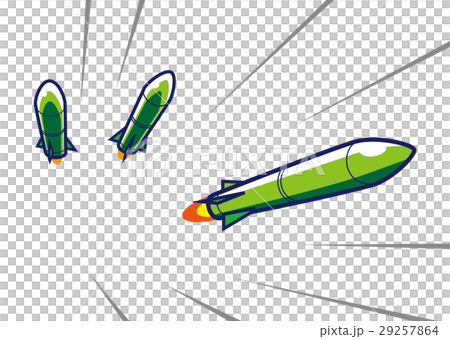 迫りくるミサイルのイラスト素材