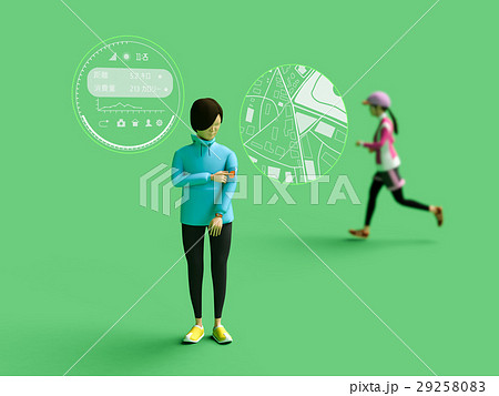 ウェラブルデバイスを操作する女性 29258083