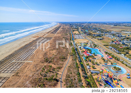 山武市　蓮沼付近を空撮 29258505