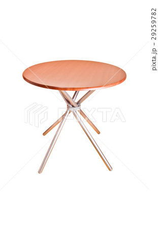 wooden round table on white with clipping path 29259782