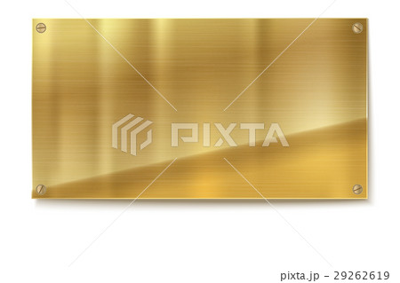 Shiny brushed metal gold, yellow plate banners on 29262619