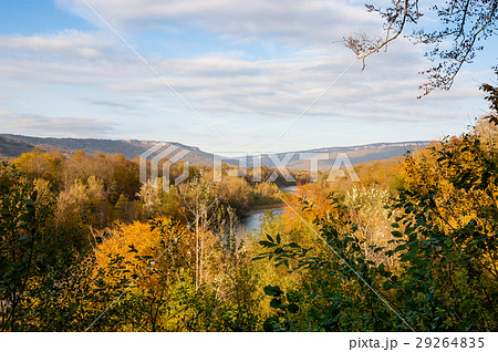 Panoramic view over colorful mountain valley Panoramic view over colorful mountain valley 29264835
