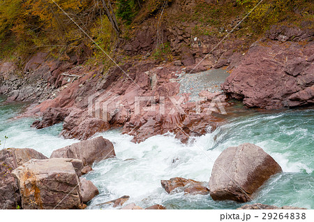 Rocks in mountain river fall season Rocks in mountain river fall season 29264838