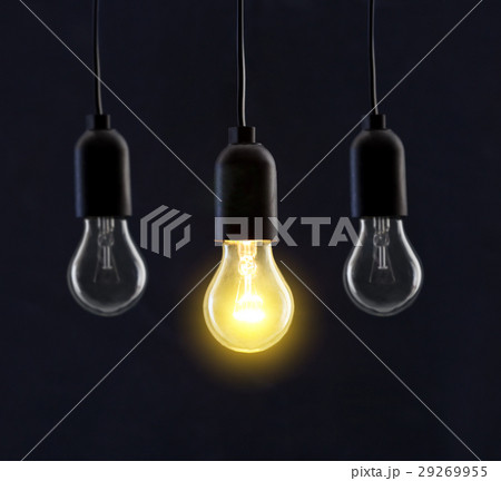 Light bulb lamps on black background 29269955