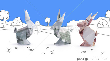 origami hare from banknotes 29270898