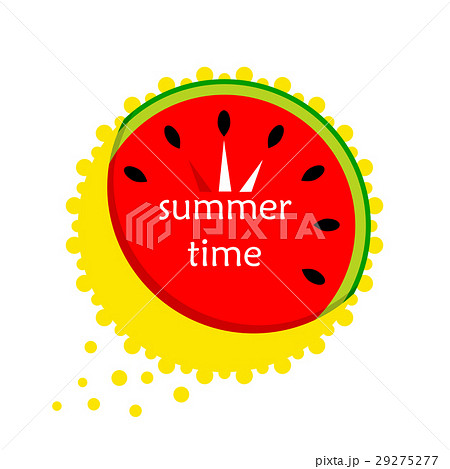 Watermelon in the form of a clock. Icon. vector 29275277