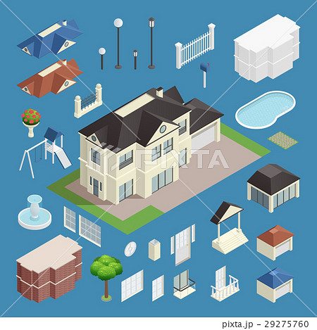 Suburb House Isometric Set Suburb House Isometric Set 29275760