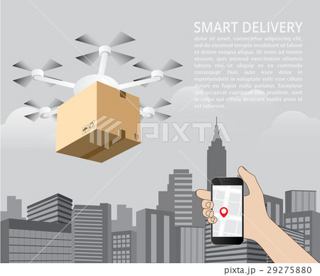 Drone delivery concept vector illustration. Drone delivery concept vector illustration. 29275880