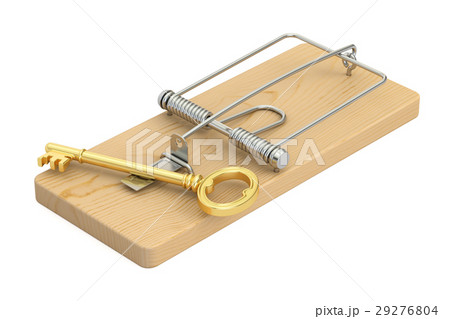 Mousetrap with key, 3D rendering Mousetrap with key, 3D rendering 29276804