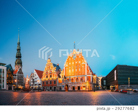 Riga Latvia. Scenic Panoramic View Of Town Hall Riga Latvia. Scenic Panoramic View Of Town Hall 29277682