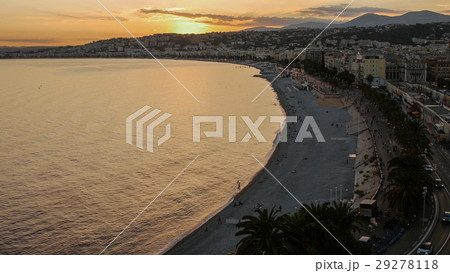 Dusk Night Lights Aerial Panoramic View Nice Dusk Night Lights Aerial Panoramic View Nice 29278118