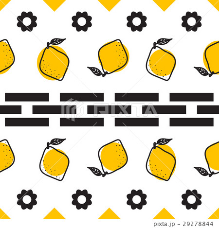 Black and white lemon mediterranean seamless tile 29278844