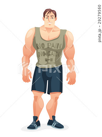 Cartoon bodybuilder. - Stock Illustration [29279560] - PIXTA