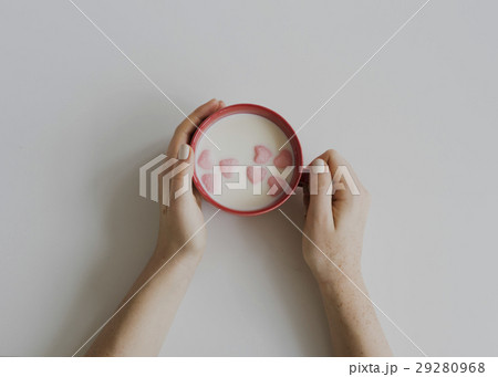 Food Cereal Milk Bowl Heart 29280968