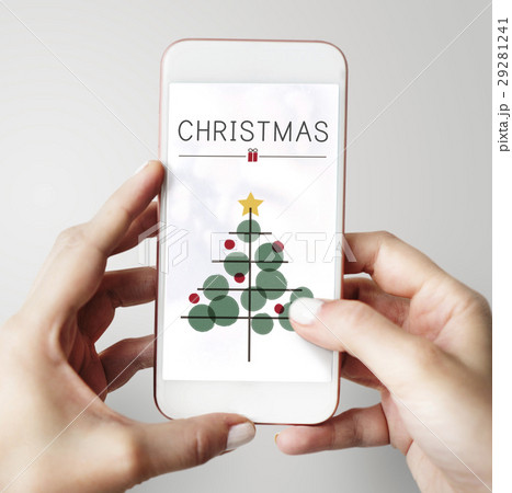 Christmas Tree Celebration Tinsel Concept 29281241