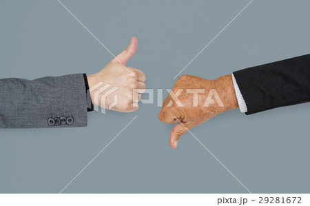 Human Hands Thumbs Up Thumbs Down Sign Concept 29281672