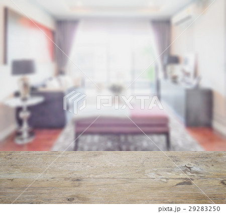 wooden table top with blur of classic living room wooden table top with blur of classic living room 29283250