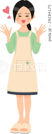 エプロン姿の大喜びする女性 エプロン姿の大喜びする女性 29284175